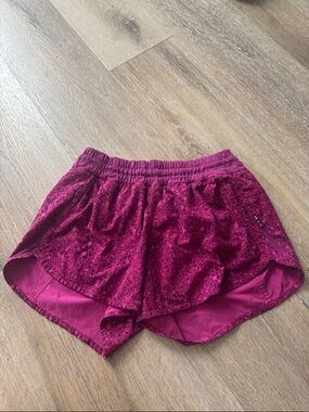 lululemon athletica Maroon Patterned Athletic Shorts